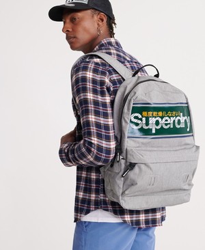 Superdry Stripe Logo Montana Férfi Hátizsák Szürke | CQGNT6954